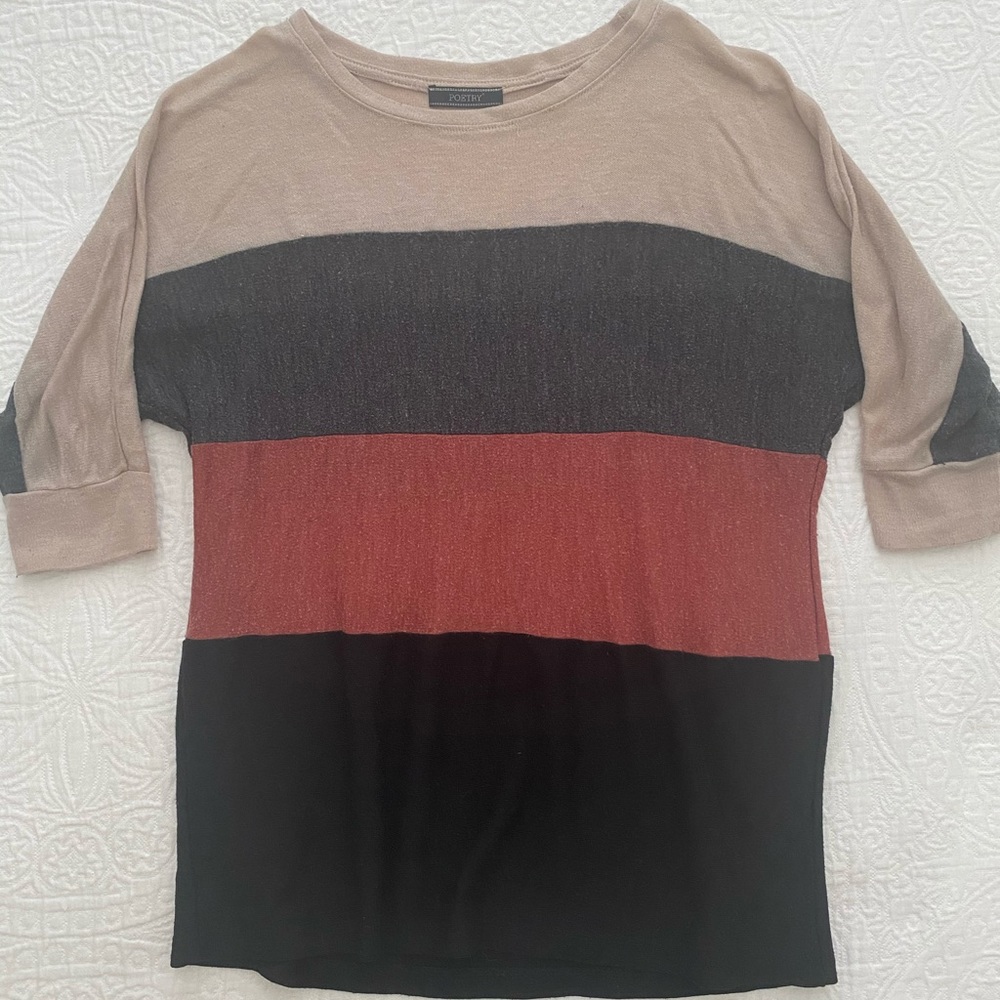 Poetry 3/4 Sleeve Striped Shirt